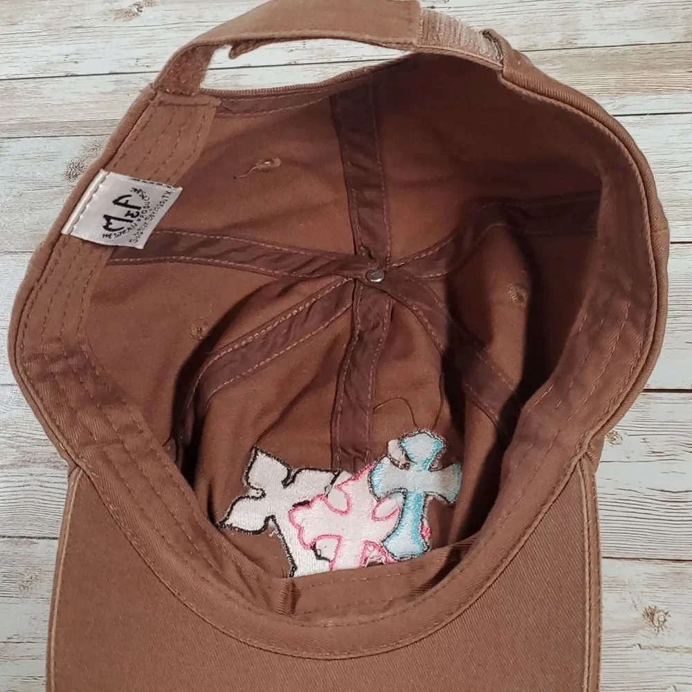 M&F Western Products Ladies Rhinestone Crosses Pony‎ Hair Fur Baseball Cap Hat